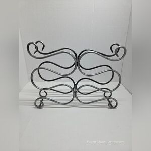 Elegant Silver Metal Wine Rack